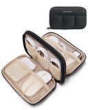 BAGSMART Electronics Organizer Travel Case, Cord Storage for Chargers Cables Phones, Compact Tech Accessories Pouch, Black