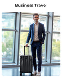 BAGSMART Expandable Carry On Luggage 22x14x9 Airline Approved, 1OO% PC Lightweight Hard Shell Suitcase, 20 Inch Travel Luggage with Spinner Wheels, Waterproof Rolling Suitcase, Black