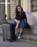 BAGSMART Expandable Carry On Luggage 22x14x9 Airline Approved, 1OO% PC Lightweight Hard Shell Suitcase, 20 Inch Travel Luggage with Spinner Wheels, Waterproof Rolling Suitcase, Gray…