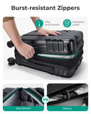 BAGSMART Expandable Carry On Luggage 22x14x9 Airline Approved, 1OO% PC Lightweight Hard Shell Suitcase, 20 Inch Travel Luggage with Spinner Wheels, Waterproof Rolling Suitcase, Black