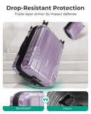 BAGSMART Expandable Carry On Luggage 22x14x9 Airline Approved, 20 Inch Travel Luggage with Spinner Wheels, Lightweight Hard Shell Suitcase Carry on Lavender Purple