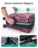 BAGSMART Expandable Carry On Luggage 22x14x9 Airline Approved, 20 Inch Travel Luggage with Spinner Wheels, Lightweight Hard Shell Suitcase Carry on Purplish Red