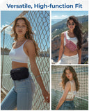 BAGSMART Fanny Packs for Women Small Belt Bag with Adjustable Strap Waist Pack for Running Workout Traveling Hiking, Black