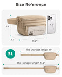 BAGSMART Fanny Packs for Women Two Way Zipper Belt Bag with Adjustable Strap, Puffy Fashion Waist Packs for Traveling Workout, Black