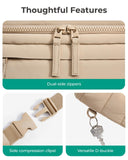 BAGSMART Fanny Packs for Women Two Way Zipper Belt Bag with Adjustable Strap, Puffy Fashion Waist Packs for Traveling Workout, Brown