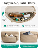 BAGSMART Fanny Packs for Women Two Way Zipper Belt Bag with Adjustable Strap, Puffy Fashion Waist Packs for Traveling Workout, Brown