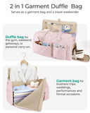 BAGSMART Garment Duffel Bag, Convertible 2 - in - 1 Puffy Water - Resistant Carry - On with Shoe Compartment (A - Khaki)