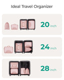 BAGSMART Garment Folder Packing Cubes for Travel, 4 Set Lightweight Travel Cubes for Wrinkle Free, Durable Suitcase Organizers Bag Set for Travel Essentials Baby Pink