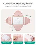 BAGSMART Garment Folder Packing Cubes for Travel, 4 Set Lightweight Travel Cubes for Wrinkle Free, Durable Suitcase Organizers Bag Set for Travel Essentials Baby Pink