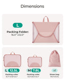 BAGSMART Garment Folder Packing Cubes for Travel, 4 Set Lightweight Travel Cubes for Wrinkle Free, Durable Suitcase Organizers Bag Set for Travel Essentials Baby Pink