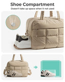 BAGSMART Gym Bag for Women, Carry on Travel Duffel Bag, Water - resistant Weekender with Shoe Compartment for Gym Travel Work, Desert, Medium