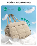 BAGSMART Gym Bag for Women, Carry on Travel Duffel Bag, Water - resistant Weekender with Shoe Compartment for Gym Travel Work, Desert, Medium