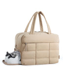 BAGSMART Gym Bag for Women, Carry on Travel Duffel Bag, Water - resistant Weekender with Shoe Compartment for Gym Travel Work, Desert, Medium