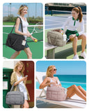 BAGSMART Gym Bag for Women, Carry on Travel Duffel Bag, Water - resistant Weekender with Shoe Compartment for Gym Travel Work, Desert, Medium