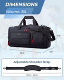 BAGSMART Gym Bag for Women & Men, Sports Travel Duffel Backpack with Shoe Compartment Laptop Compartment, Water Resistant Carry On Weekender Bag for Airplane, 35L/Black