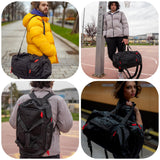 BAGSMART Gym Bag for Women & Men, Sports Travel Duffel Backpack with Shoe Compartment Laptop Compartment, Water Resistant Carry On Weekender Bag for Airplane, 35L/Black