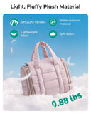 BAGSMART Hanging Toiletry Bag with Removable Partition, Puffy Water - resistant Fabric, Cosmetic Bag Makeup Bag for Full Sized Toiletries, Nude Pink