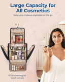 BAGSMART Hanging Travel Toiletry Bag, Large Capacity Water - resistant Cosmetic Organizer with Handle for Brushes Accessories, Black