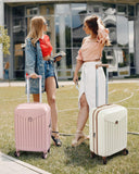 BAGSMART Hardside Expandable Luggage With Spinner Wheels, PC Lightweight Carry - On Luggage Airline Approved With TSA Lock, Durable Women Travel Suitcase Carry On 20 Inch, Beige
