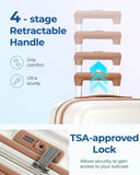 BAGSMART Hardside Expandable Luggage With Spinner Wheels, PC Lightweight Carry - On Luggage Airline Approved With TSA Lock, Durable Women Travel Suitcase Carry On 20 Inch, Beige