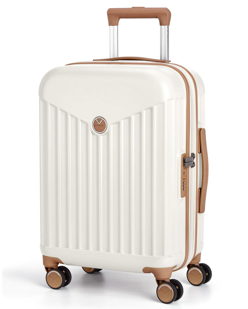 BAGSMART Hardside Expandable Luggage With Spinner Wheels, PC Lightweight Carry - On Luggage Airline Approved With TSA Lock, Durable Women Travel Suitcase Carry On 20 Inch, Beige