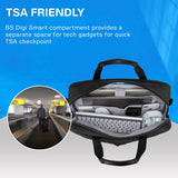 BAGSMART Laptop Bag, 15.6 Inch Briefcase Men, Lockable Computer Bag Work Bag, Water - Repellent Shoulder Messenger Bag Travel Office Business, Black