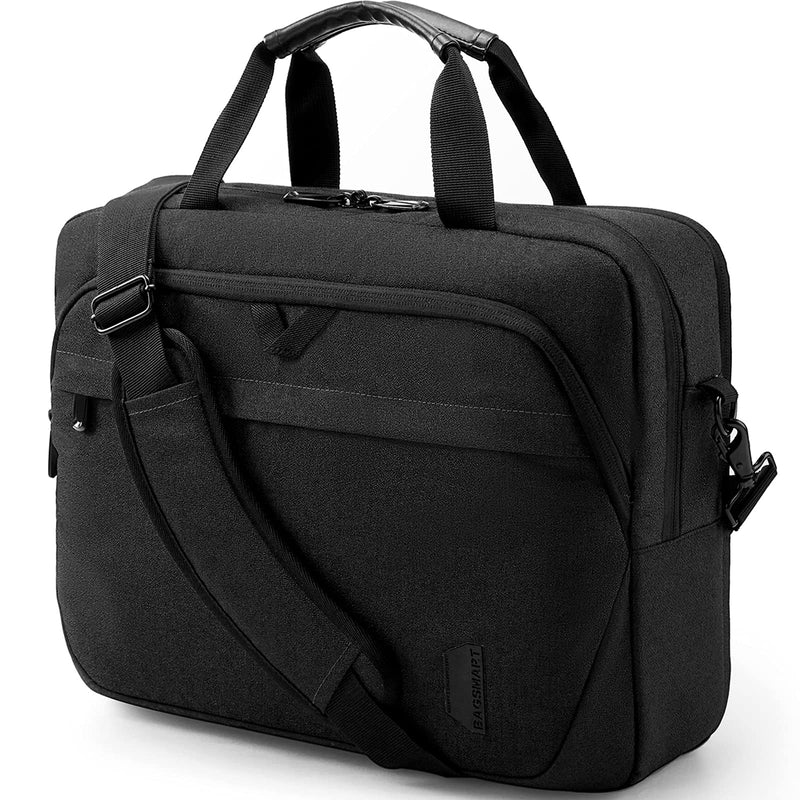 BAGSMART Laptop Bag, 15.6 Inch Briefcase Men, Lockable Computer Bag Work Bag, Water - Repellent Shoulder Messenger Bag Travel Office Business, Black