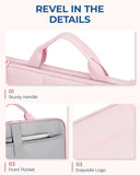 BAGSMART Laptop Case with Handle, Puffy Laptop Sleeve Bag for Women, MacBook Case for Dell, HP, Lenovo, MacBook Air/Pro, 13 - 14 inch, Pink