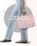 BAGSMART Laptop Case with Handle, Puffy Laptop Sleeve Bag for Women, MacBook Case for Dell, HP, Lenovo, MacBook Air/Pro, 13 - 14 inch, Pink