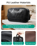 BAGSMART Large Toiletry Bag for Men, High - gloss PU Leather Travel Bag for Toiletries, Dopp Kit Water Resistant Shaving Bag for Bathroom Shower - Black