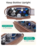 BAGSMART Large Toiletry Bag for Men, Soft Matte PU Leather Travel Bag for Toiletries, Dopp Kit Water Resistant Shaving Bag for Bathroom Shower - Dark Brown