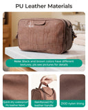 BAGSMART Large Toiletry Bag for Men, Soft Matte PU Leather Travel Bag for Toiletries, Dopp Kit Water Resistant Shaving Bag for Bathroom Shower - Dark Brown