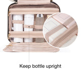 BAGSMART Large Toiletry Bag Travel Bag with Hanging Hook, Water - resistant Makeup Cosmetic Bag Travel Organizer for Accessories, Shampoo, Full Sized Container, Toiletries