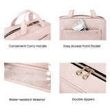 BAGSMART Large Toiletry Bag Travel Bag with Hanging Hook, Water - resistant Makeup Cosmetic Bag Travel Organizer for Accessories, Shampoo, Full Sized Container, Toiletries