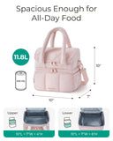 BAGSMART Lunch Bag Women, Double Deck Insulated Lunch Box, Quilted Puffer Lunch Tote, Leakproof, Durable & Reusable Large Lunch Cooler For Work Picnic Travel Meal Prep, Camel