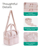 BAGSMART Lunch Bag Women, Double Deck Insulated Lunch Box, Quilted Puffer Lunch Tote, Leakproof, Durable & Reusable Large Lunch Cooler For Work Picnic Travel Meal Prep, Camel