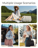 BAGSMART Lunch Bag Women Large Lunch Box Insulated Tote Bag with Multi - Pockets Quilted Puffy Tote for Work, Outdoors