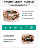 BAGSMART Makeup Bag Duo Set, Puffy Padded Travel Cosmetic Organizer with Slip - in Pockets, Large Toiletry Bag & Small Purse Pouch, Travel Essentials for Women, Black