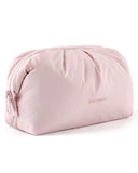 BAGSMART Makeup Bag Travel Toiletry Bag, Cute Make Up Bag, Large Capacity Cosmetic Bags for Women, Wide - open Makeup Pouch Travel Essentials Toiletries Accessories Brushes (Pink)