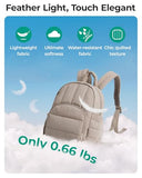 BAGSMART Mini Backpack for Women, Lightweight Puffer Small Backpack Purse, Quilted Casual Travel Daypack, Cute Water-Resistant Bookbag for Daily, Olive Green