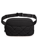 BAGSMART Puffy Fanny Packs for Women Crossbody Belt Bag with Adjustable Strap, Quilted Waist Pack Purse for Traveling Shopping Workout