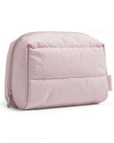 BAGSMART Puffy Makeup Bag, Wide Opening Cosmetic Bag Compact & Spacious, Water-Resistant Travel Organizer Pouches for Women (Baby Pink)