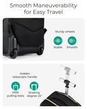 BAGSMART Rolling Backpack for Women, Wheeled Backpack with Packing Cube, Travel Back pack with Wheels, Carry On Suitcase Bag 17 Inch Large Roller Daypack, Champagne