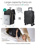 BAGSMART Rolling Backpack for Women, Wheeled Backpack with Packing Cube, Travel Back pack with Wheels, Carry On Suitcase Bag 17 Inch Large Roller Daypack, Champagne