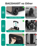 BAGSMART Rolling Duffle Bag with Wheels, Travel Duffel Luggage Bag for Men, Water Repellent Heavy Duty for Travel Camp, Black, Large, 70L