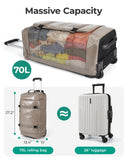 BAGSMART Rolling Duffle Bag with Wheels, Travel Duffel Luggage Bag for Men, Water Repellent Heavy Duty for Travel Camp, Black, Large, 70L