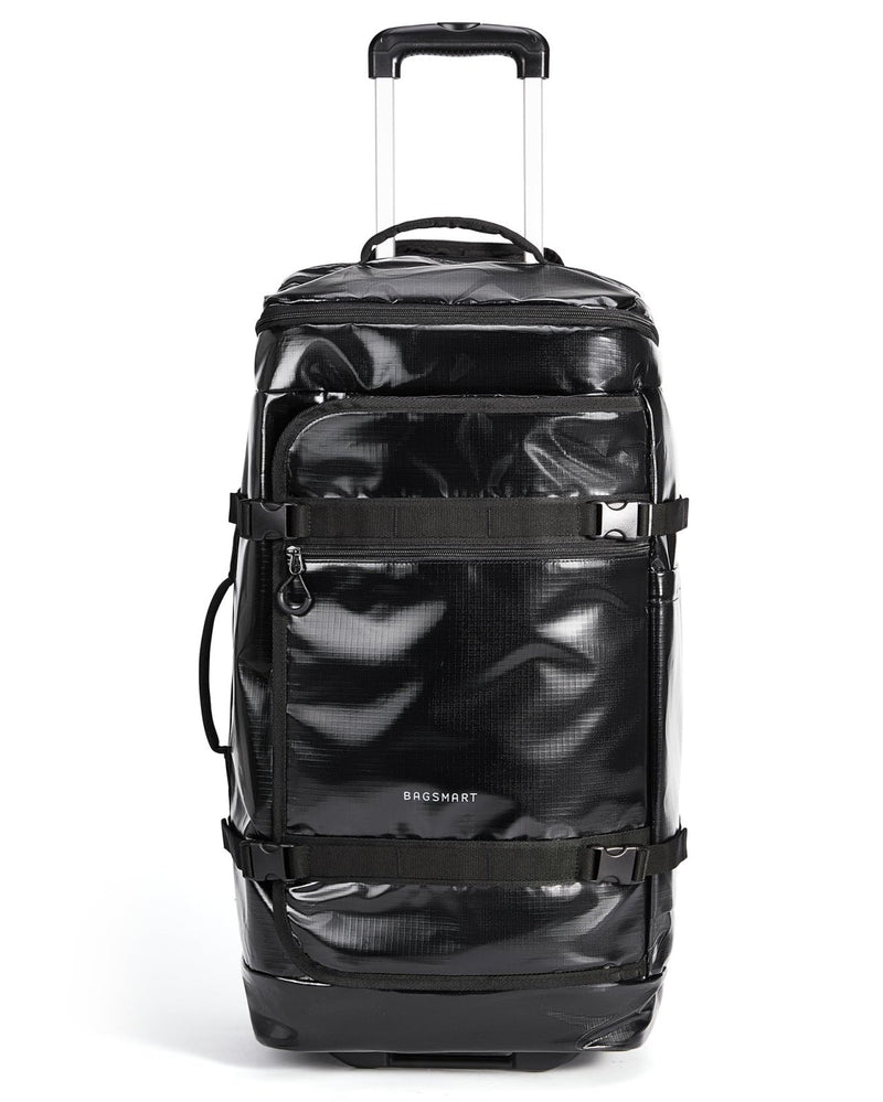 BAGSMART Rolling Duffle Bag with Wheels, Travel Duffel Luggage Bag for Men, Water Repellent Heavy Duty for Travel Camp, Black, Large, 70L