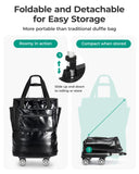 BAGSMART Rolling Duffle Bag with Wheels, Travel Duffel Luggage Bag for Women, Water Repellent Heavy Duty for Travel Camp, Charcoal, Medium, 48L