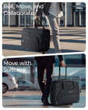 BAGSMART Rolling Laptop Bag, Briefcase with Wheels Fits 17.3 Inch Laptop, Computer Overnight Rolling Bag with TSA Lock for Travel/Men/Women, Black