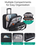 BAGSMART Rolling Laptop Bag, Briefcase with Wheels Fits 17.3 Inch Laptop, Computer Overnight Rolling Bag with TSA Lock for Travel/Men/Women, Black